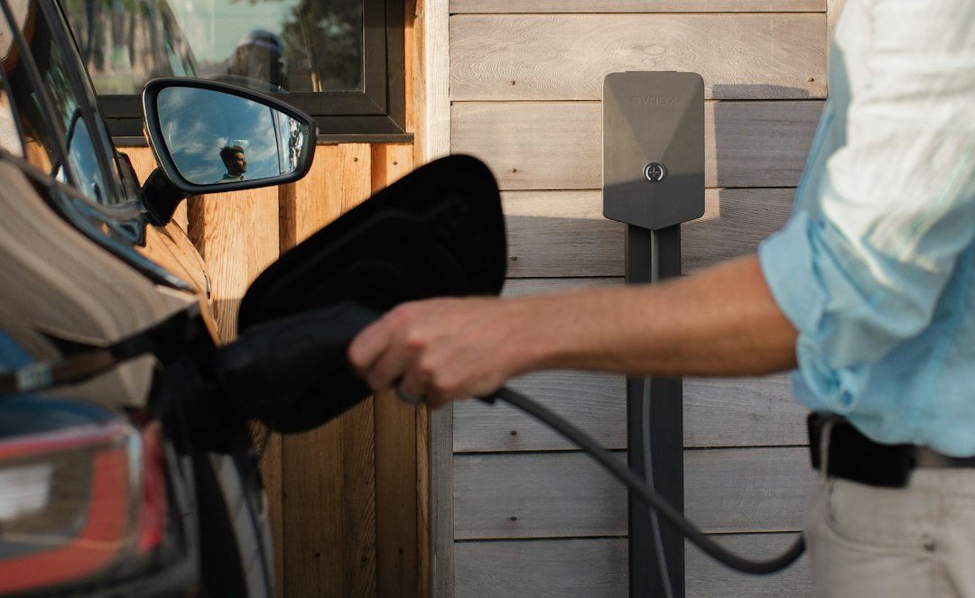 Electric vehicle connected to a home charger